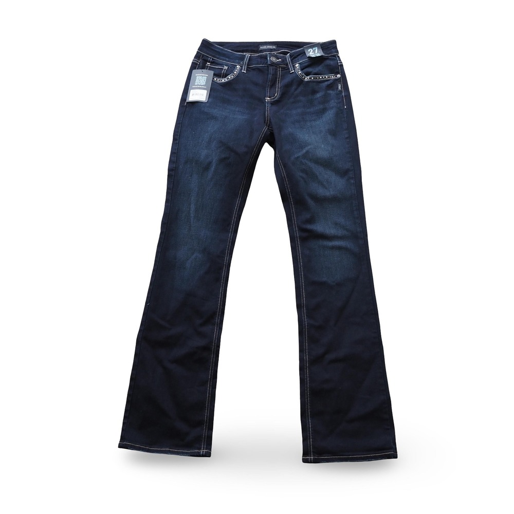 Silver Jeans Elyse Slim Boot Cut Jeans Aurora Blue Womens 27 x 33 L03601CVB459